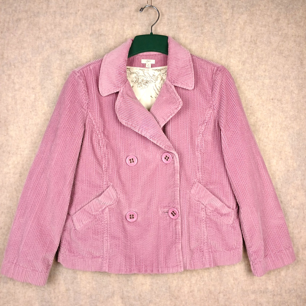 J.Jill Women Corduroy Detachable Quilted Lining Blazer Jacket S Lavender Purple